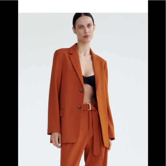 Zara Straight Cut Buttoned Oversized Blazer - Picture 4 of 8